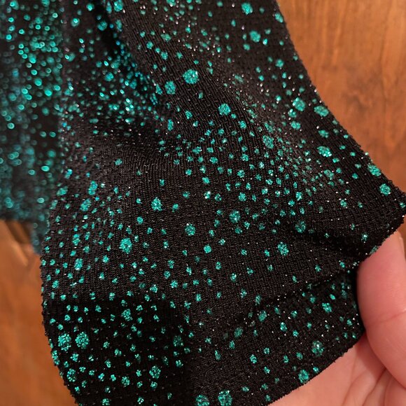 ONYX NITE Black & Emerald Green 2 pc Jacket / Top Women's Set, Made in USA - Picture 9 of 15